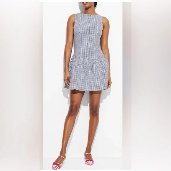 wild fable | Dresses | Womens Drop Waist Mini Sundress Navy Blue Gingham Xl 